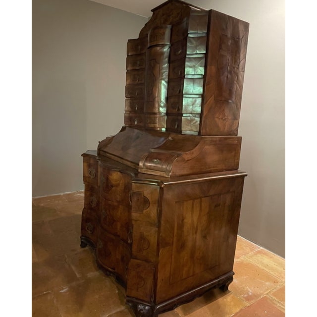 Wood Antique Baroque Italian Secretaire À Abattant 1750 For Sale - Image 7 of 7