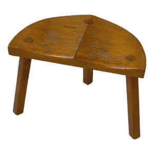 Vintage Maple Half-Circle Tripod Stool, Circa 1950s