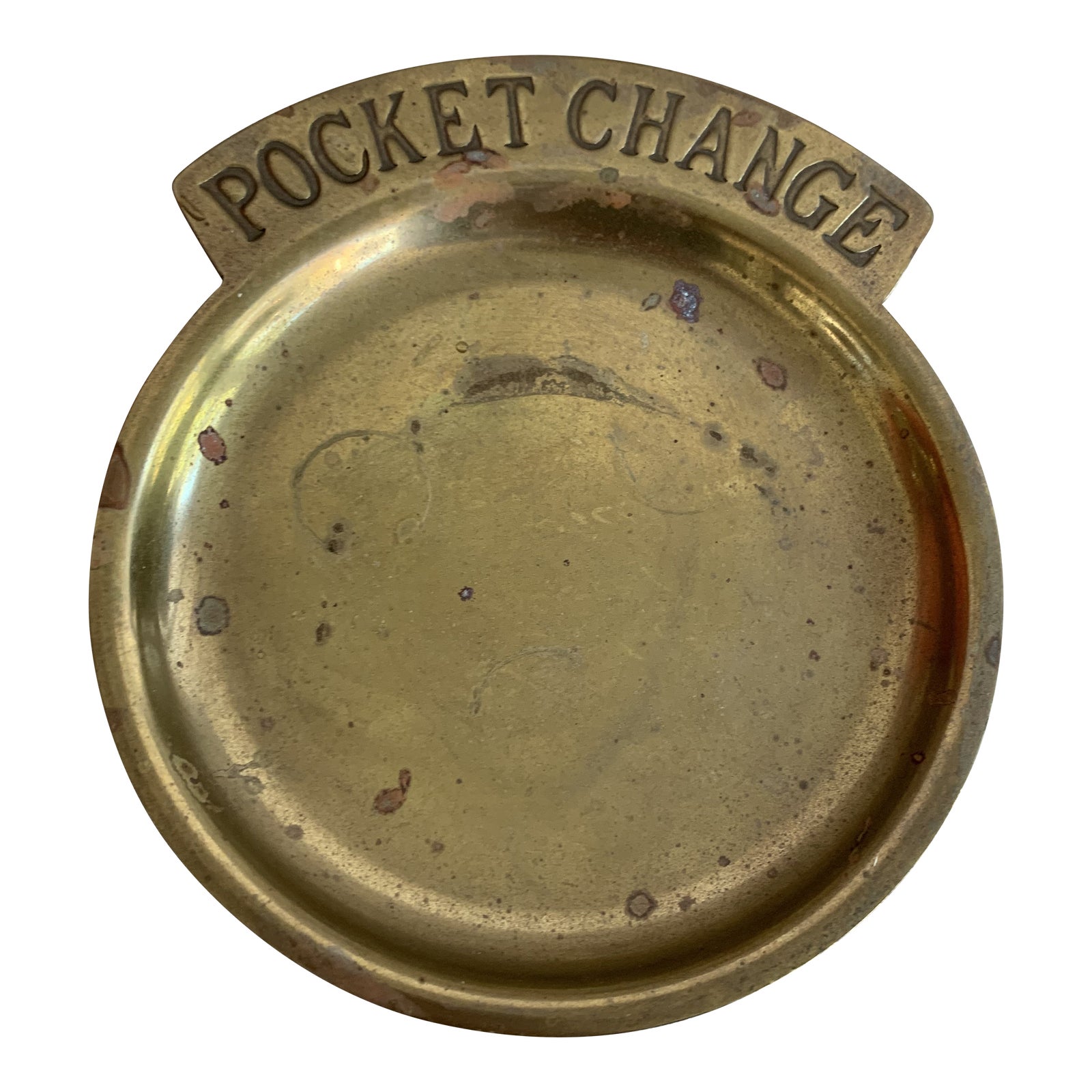 Vintage Solid Brass “Pocket Change” Tray | Chairish