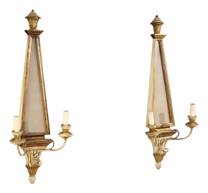 Italian Louis XVI Style Wall Lamps, 1950, Set of 2