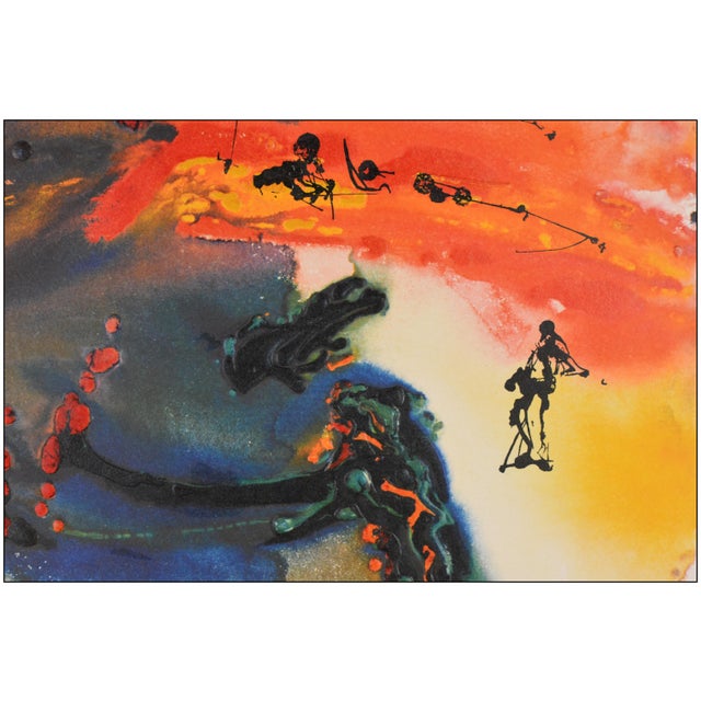 Surrealism 1968 Bullfight II Surrealism Orange Etching With Embossing Salvador Dalí For Sale - Image 3 of 6