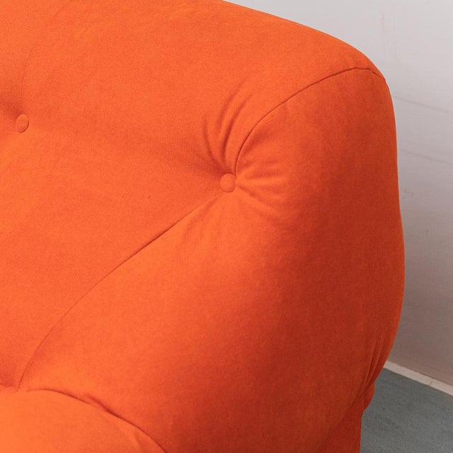 Orange Fabric Armchairs, 1970s, Set of 2 For Sale - Image 3 of 12