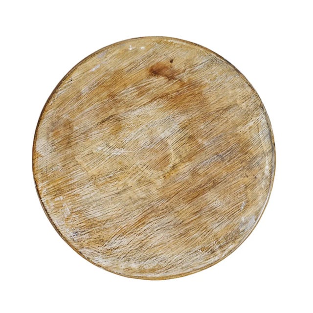 Vintage Tribal Java Carved Wood Side Table Stand For Sale - Image 4 of 9