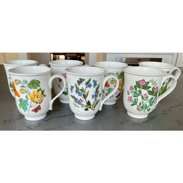 English Port Mierion “The Botanic Garden” Coffee Cups - Set for 7 For Sale - Image 3 of 12