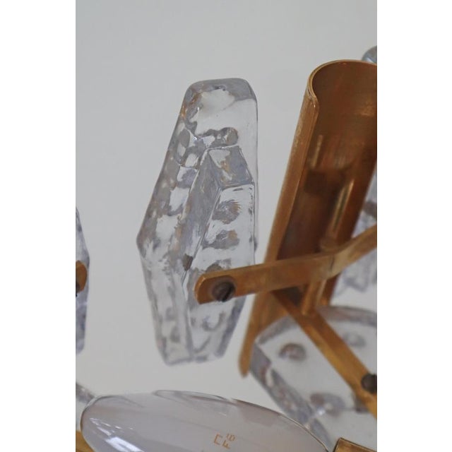 Gilded and Crystal Glass Chandelier from Orrefors, Sweden, 1970s For Sale - Image 3 of 13
