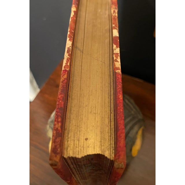 Antique Red Decorative Marbled Book For Sale - Image 11 of 12
