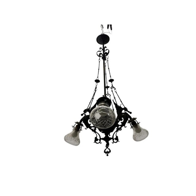 Vintage Bronze Chandelier, 1940s For Sale - Image 9 of 9