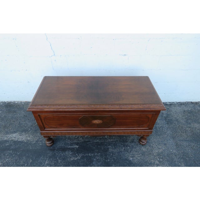Wood Caswell Runyan Early 1900s Cedar Chest Blanket Trunk Bench For Sale - Image 7 of 13
