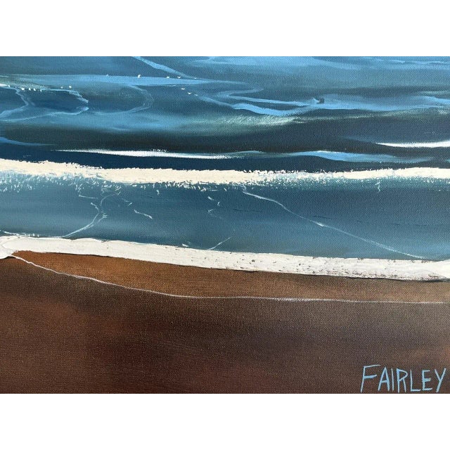 Textile "Big Island Blue" Contemporary Oil Painting by Jessica Fairley For Sale - Image 7 of 9