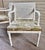 Late 20th Century Faux Bamboo and Cane Backed Armed Side / Accent Chairs in Off White With Upholstered Seat - A Pair For Sale - Image 4 of 12