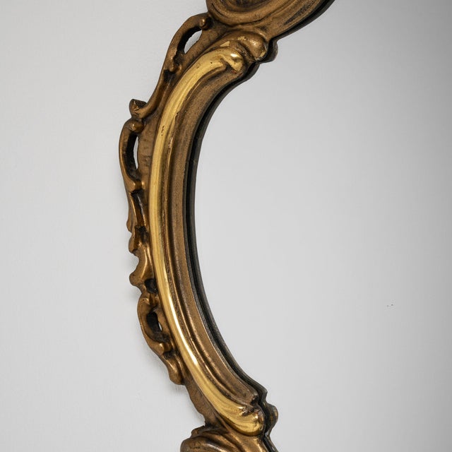 Gold 19th Century France Baroque Gold Wood Mirror For Sale - Image 8 of 9