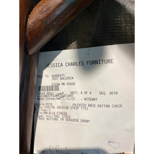 Jessica Charles Furniture Pleated Back Rattan Chair For Sale - Image 11 of 12