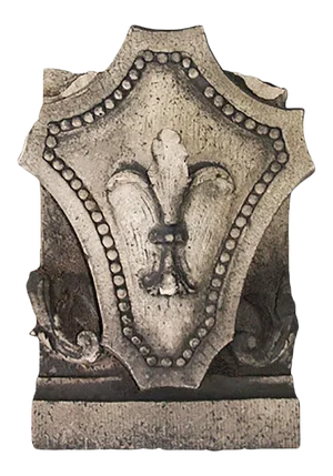 Terracotta Building Ornament • Antique • Shield and Fleur De Lis Design
