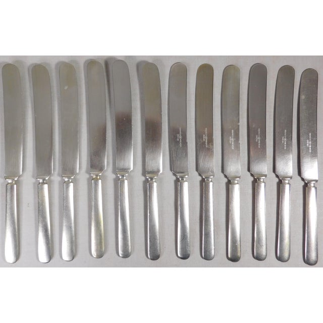1920s Vintage Grand Army Republic (g.a.r.) Maine Nickel Silver Fork/Knife Set - 24 Piece For Sale - Image 10 of 12