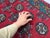 Red and Turquoise Turkmen Tribal Wool Runner Rug, 2'9" X 15'9" For Sale - Image 10 of 13