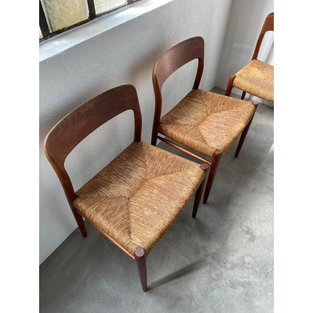 Model 75 Straw Chairs by Niels Otto Møller, 1950s, Set of 4 For Sale - Image 6 of 18