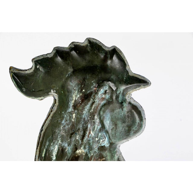 Antique Mounted Full-Bodied Rooster Weathervane Sculpture For Sale - Image 10 of 11