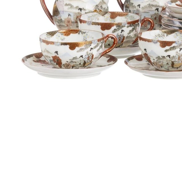 Japanese Porcelain Satsuma Tea Service, Set of 21 For Sale - Image 3 of 6