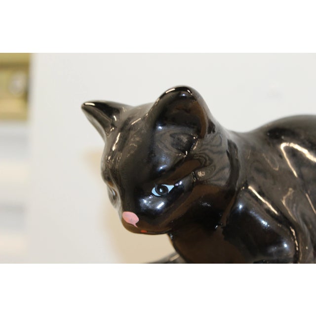 Black Cat Figurine from Vallauris France, 1970s For Sale - Image 17 of 18