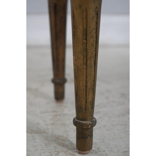 Red Pair of Red & Gold French Louis XVI Ottomans Footstools For Sale - Image 8 of 9