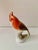 Rust color hand painted majolica ceramic parrot figure From a European estate sale Two available, price is for one In...