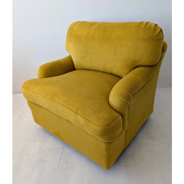 Swivel Armchairs in Ochre Yellow Mohair from Kravet, USA, 1970s For Sale - Image 12 of 12