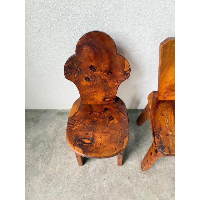 Brutalist Savoyard Pine Chairs, 1950s, Set of 2 For Sale - Image 9 of 18