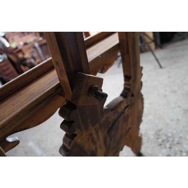 Gold Late 20th Century Baroque Rococo Revival Mahogany Artist Easel Adjustable Art Painting Display 64" For Sale - Image 8 of 11
