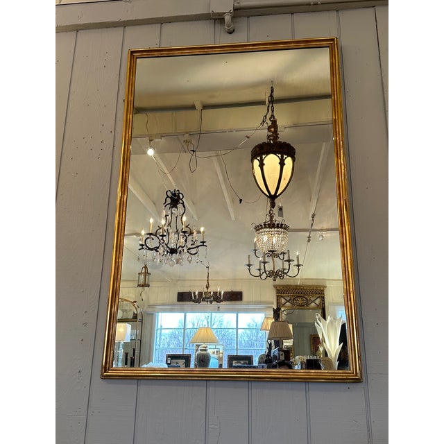 Wood Elegant Rectangular Lemon Gilt Antique Mirror For Sale - Image 7 of 7