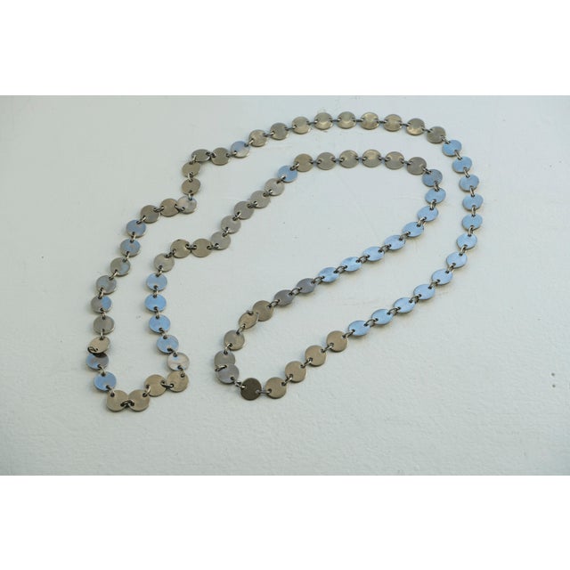 1970s 1970s Silver Round-Link Necklace For Sale - Image 5 of 11