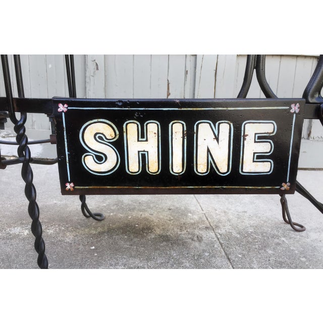 Antique Twisted Iron Shoe Shine Stand Chairish