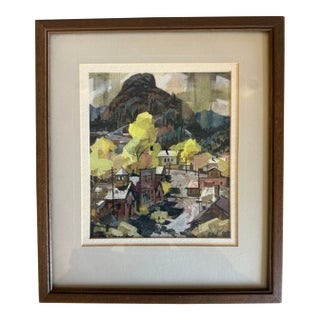 Vintage Mid Century Watercolor Landscape Painting - Signed Nat Youngberg For Sale