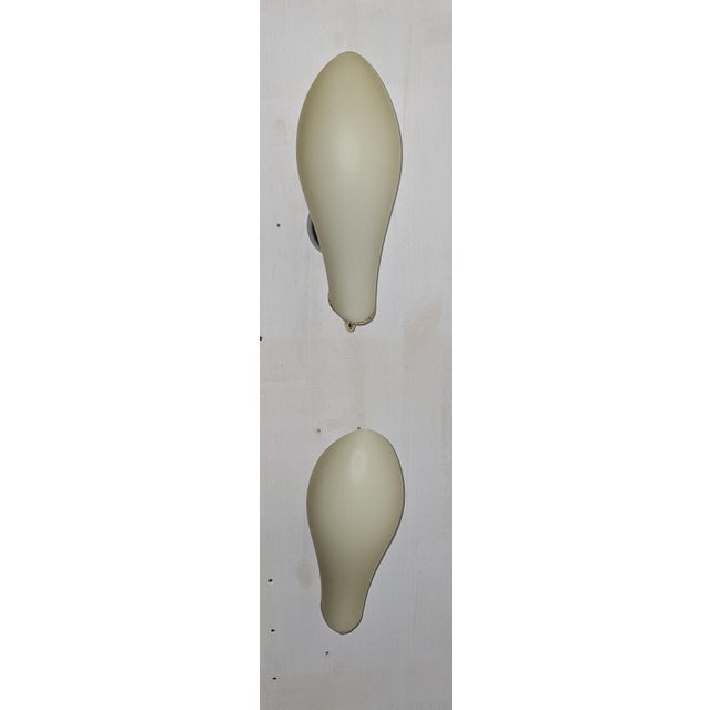 Mid-Century Wall Lamps with Cream-Colored Glass Shades on Metal Mounts1950s, Set of 2 For Sale - Image 12 of 17