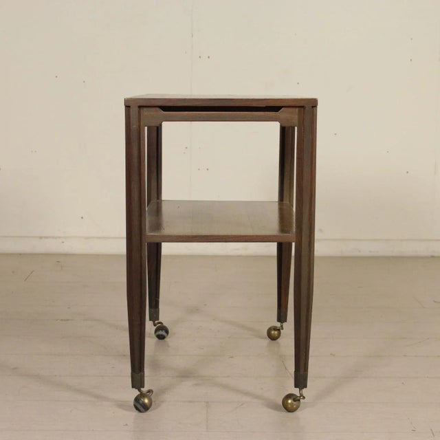 Italian Rosewood Veneer Service Cart, 1960s For Sale - Image 3 of 11