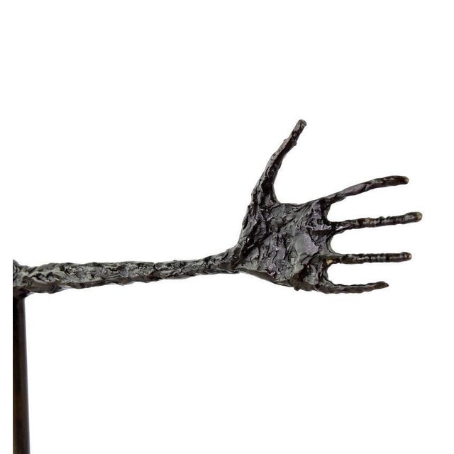 Modern Modern Dark Sculpture of a Hand on Base, Bronze For Sale - Image 3 of 7
