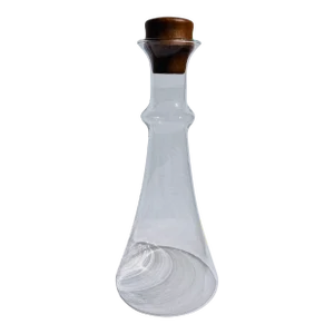 Vintage Mid Century Danish Modern Teak Topped Glass Decanter