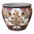 Oriental Vintage Porcelain Red Copper Color Phoenix Graphic Pot Planter For Sale