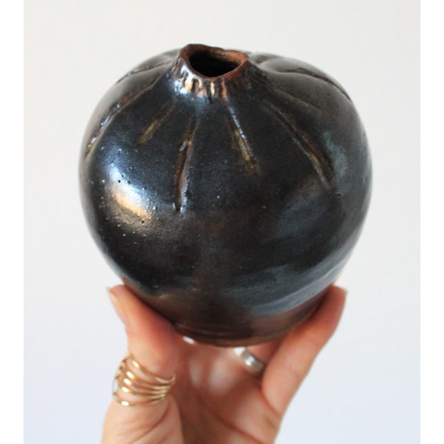 Vintage Studio Art Glazed Pottery Bud Vase For Sale - Image 9 of 9