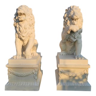 1960s Monumental Lions Statues-a Pair For Sale