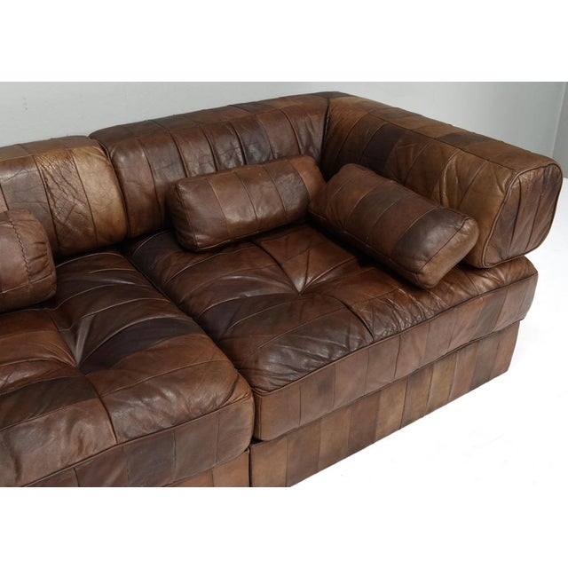 DS-88 Sectional Sofa in Cognac Brown Leather from De Sede, Switzerland, 1970s, Set of 19 For Sale - Image 14 of 18