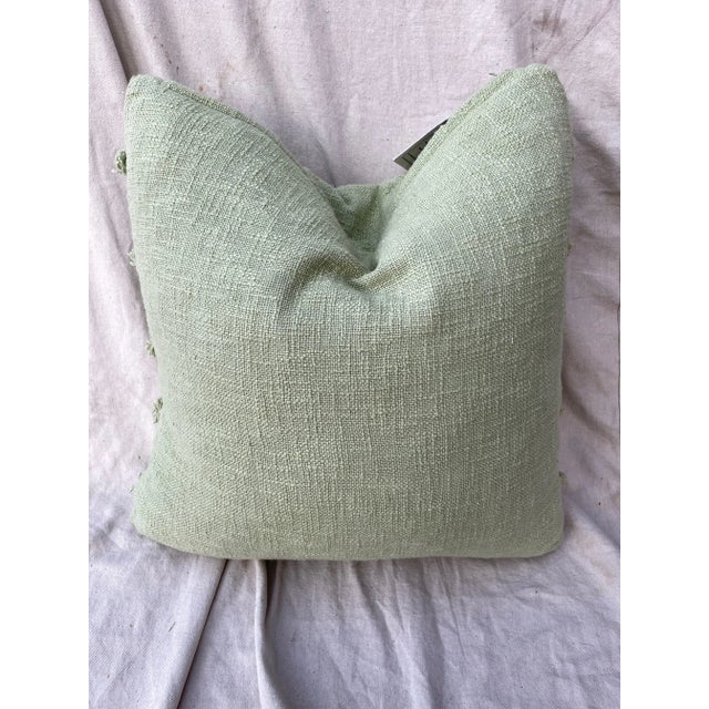 Green Fringe West Elm-Style Decor Pillow For Sale - Image 4 of 8
