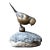 Vintage Bronze Bird Sculpture on Stone Base For Sale