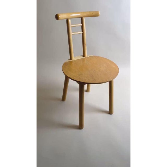Minimalist Light Wood Chair, Italy, 1980s For Sale - Image 12 of 13