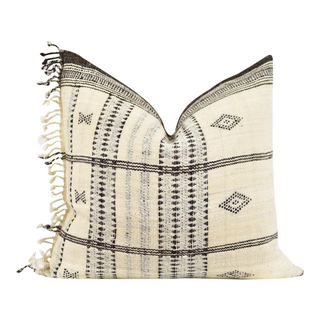 Boho Chic Cream Indian Wool Blanket Pillow Chairish
