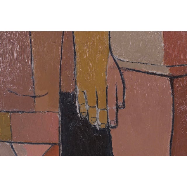 Mid-Century Modern Marcel Caron, Cubist Nude, 1950s, Oil on Canvas For Sale - Image 3 of 7