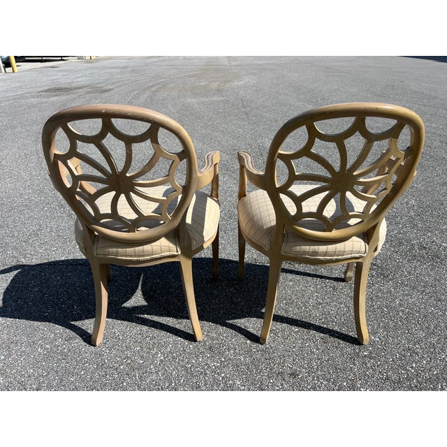 Traditional 6 Web Back Spiderweb Dining Chairs Style of Francisco Molon For Sale - Image 3 of 11