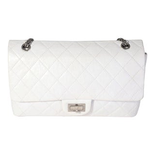 White Aged Calfskin Quilted 2.55 Reissue 227 Flap For Sale