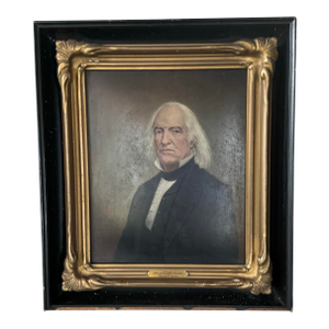 Antique 19th C Oil Portrait Painting Signed Victorian Gilt Shadow Box Frame