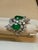 Two Pear Shape 5.5 Ct Emerald & 8.5 Ct Diamond Ring, 18k White Gold Size 6 For Sale In New York - Image 6 of 8