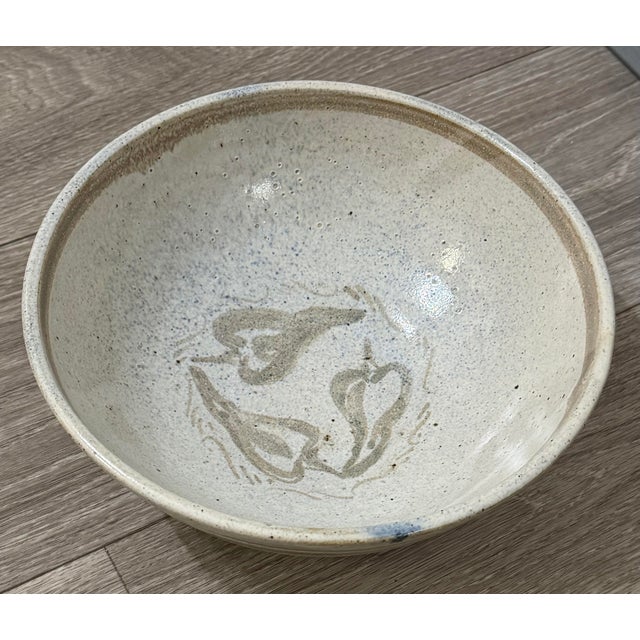 1990s Handmade Ceramic Bowl With Chile Pepper Design — Signed Studio Pottery For Sale - Image 11 of 12